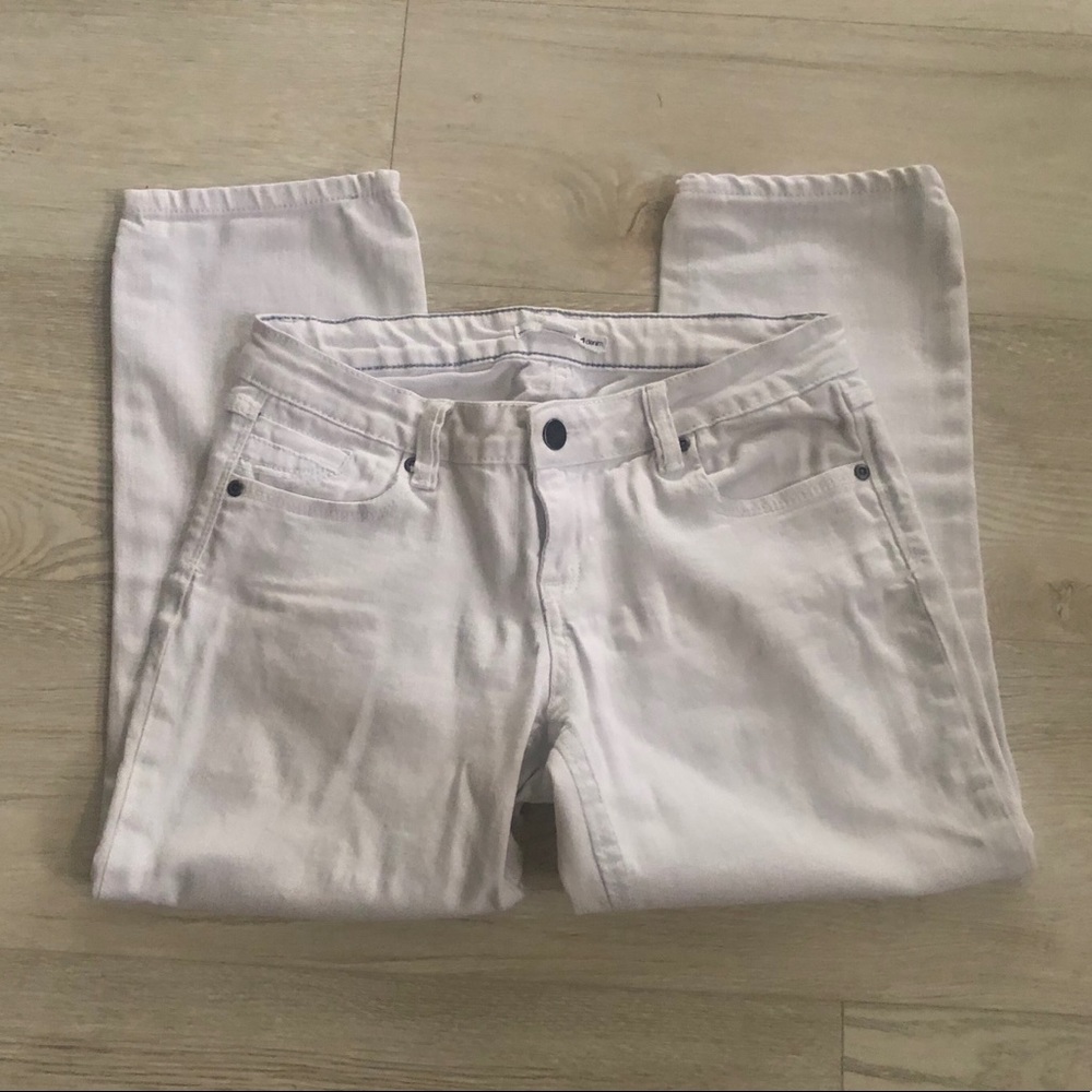 2.1 Denim White Skinny Capri Cropped Jean Pants